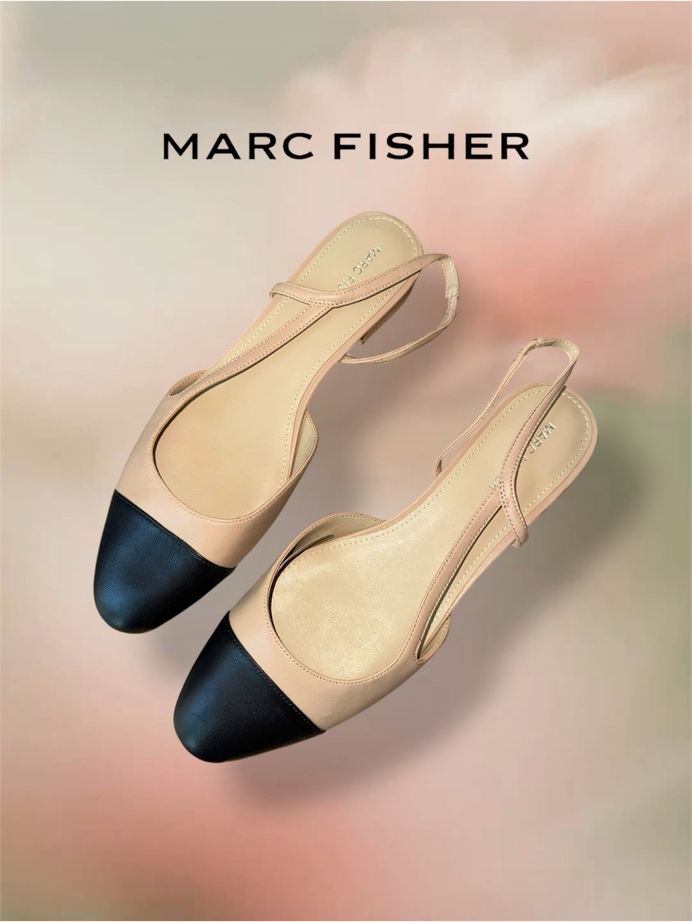 Marc Fisher Dela Closed-Toe Slingbacks Women’s 9.5 🤍🖤
